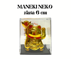 Zlatá mávající kočka Maneki Neko (6 cm)