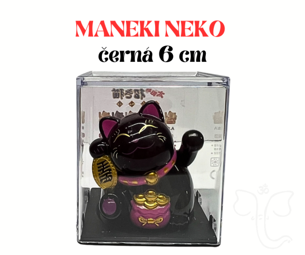 Černá mávající kočka MANEKI NEKO (6 cm)