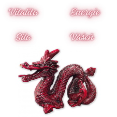 Drak Feng-Shui červený (14 cm)