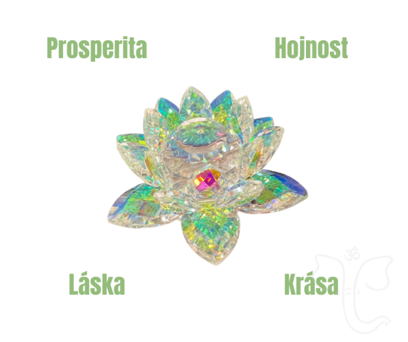 Lotos z křišťálového skla s AB efektem (M)