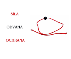 Ochranný náramek - červená šňůrka s kuličkou onyxu