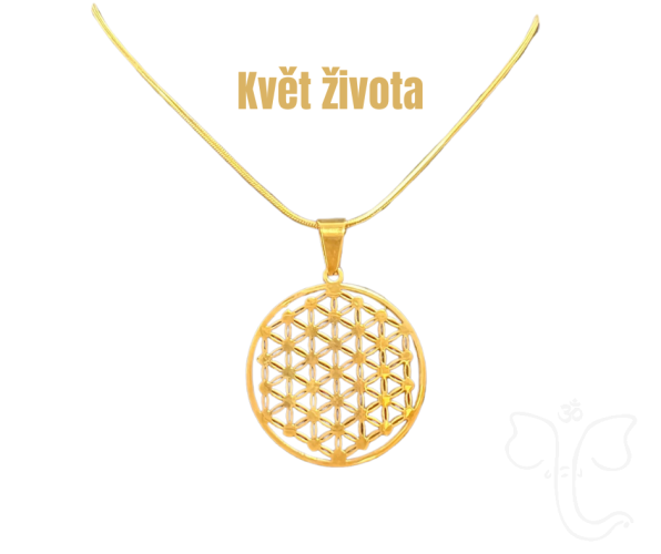 Náhrdelník - Květ života (se zlatým řetízkem)