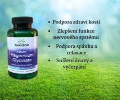 Swanson Albion® Magnesium Glycinate - Podpora svalů a kostí