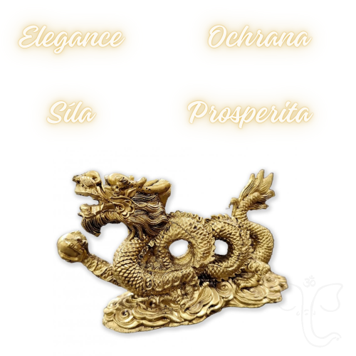 Drak Feng-Shui (zlatý - 9cm)
