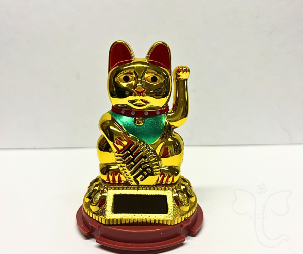 Zlatá mávající kočka Maneki Neko (9 cm)