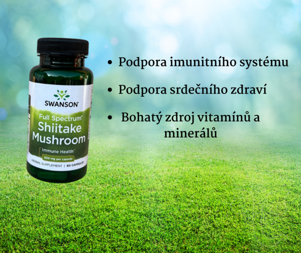 Swanson Full Spectrum Shiitake Mushroom - Podpora imunitního zdraví