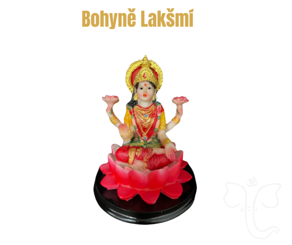 Bohyně Lakšmí (červeno-zlatá, 11cm)