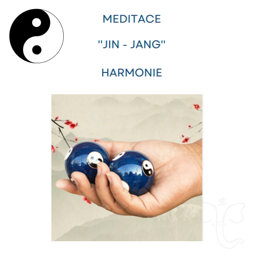 Meditační koule ''jin jang'' (modré - vel. S)