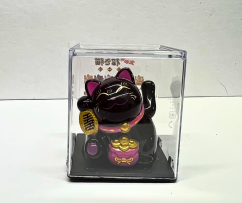 Černá mávající kočka MANEKI NEKO (6 cm)