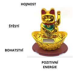 Zlatá mávající kočka Maneki Neko (15 Cm)