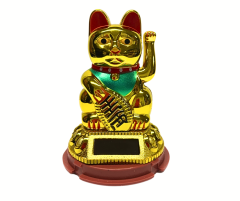 Zlatá mávající kočka Maneki Neko (9 cm)