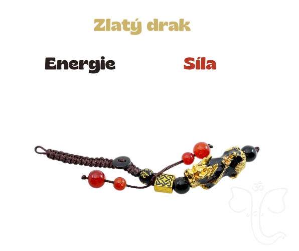 Přívěsek na klíče se zlatým drakem-hojnost