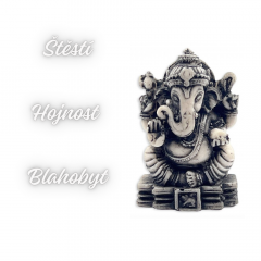 Ganesha - kámen - šedý (Srí Lanka, vel. M, 7 cm)
