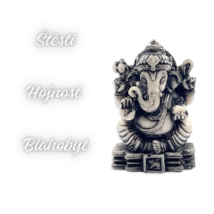 Ganesha - kámen - šedý (Srí Lanka, vel. M, 7 cm)
